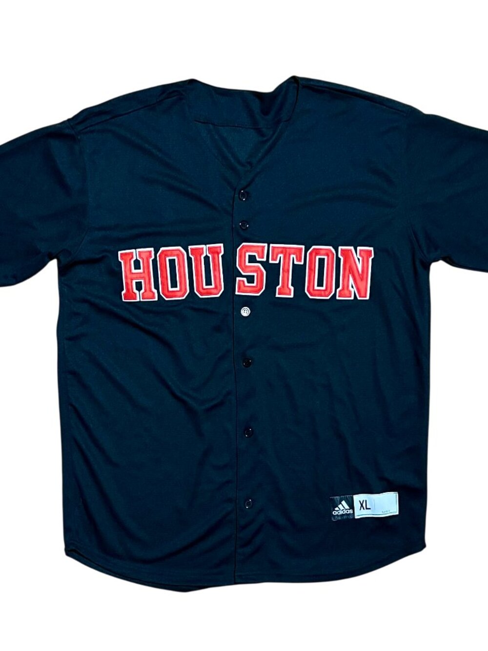 Houston Astros Adidas Y2K Vintage Black MLB Button Up Jersey, Men's XL